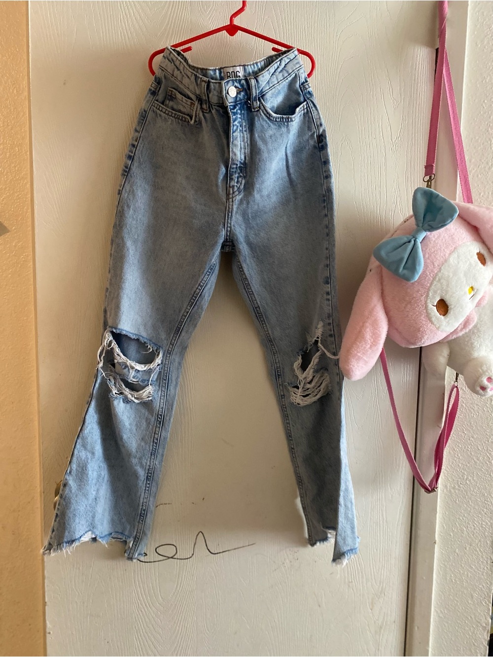BDG Light Wash Distressed Flare Jeans